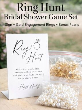Minimalist Ring Hunt Bridal Shower Game Set